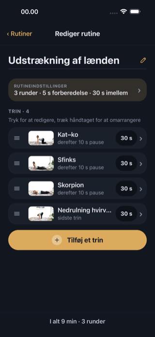 Rediger rutine — Timer: Workouts & Intervals