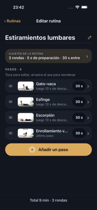 Editar rutina — Timer: Workouts & Intervals