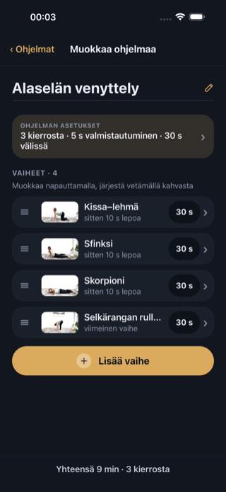 Muokkaa ohjelmaa — Timer: Workouts & Intervals