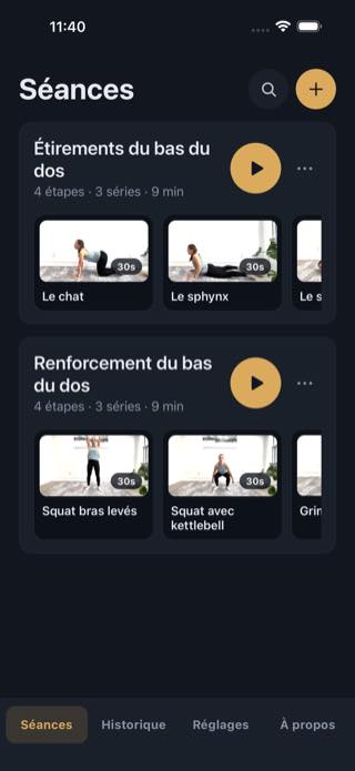 Séances — Timer: Workouts & Intervals