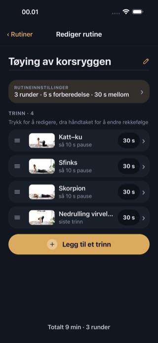 Rediger rutine — Timer: Workouts & Intervals