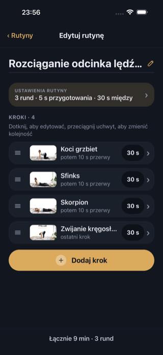 Edytuj rutynę — Timer: Workouts & Intervals