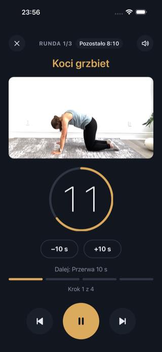 Podczas rutyny — Timer: Workouts & Intervals