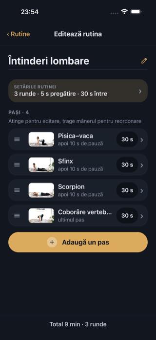 Editează rutina — Timer: Workouts & Intervals